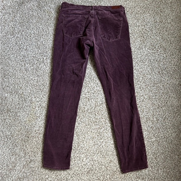 Ag Adriano Goldschmied Purple Corduroy Low Rise Slim Straight The Stevie Casual - Picture 4 of 7